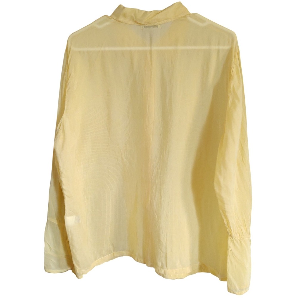 Russ Berens Long Sleeve Shirt Shear Yellow Top Stitching Malibu USA Womens Large - Picture 5 of 9